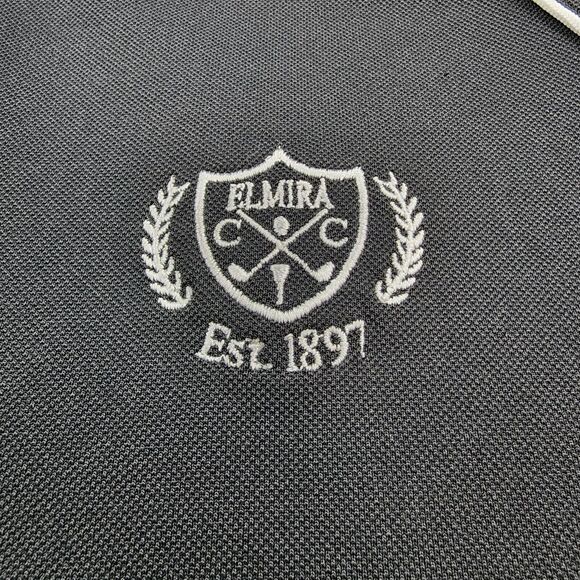 Footjoy Shirt Mens XL Black Polo Short Sleeve Performance Golf Elmira CC Logo - Picture 9 of 15